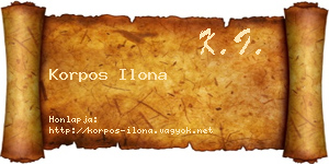 Korpos Ilona névjegykártya