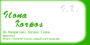 ilona korpos business card